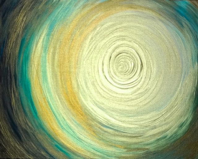 Creation Spotlight: Gold and Blue Spiral Painting