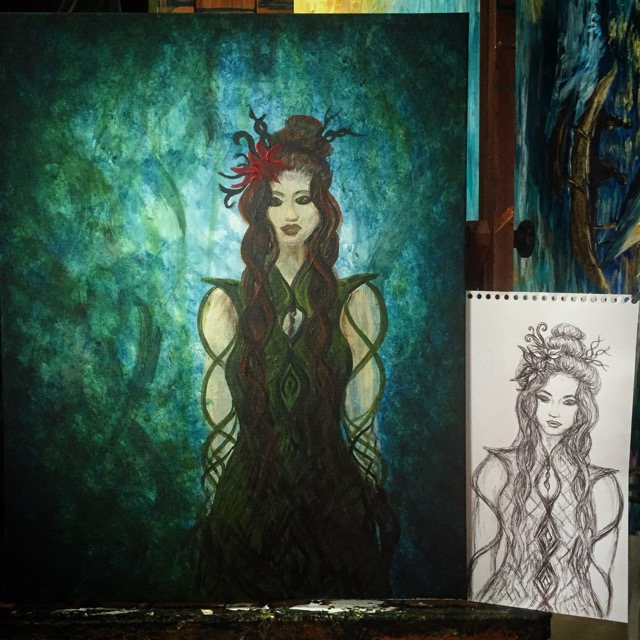 Artist Date: Transforming Infinity Goddess Sketch into Painting (video)