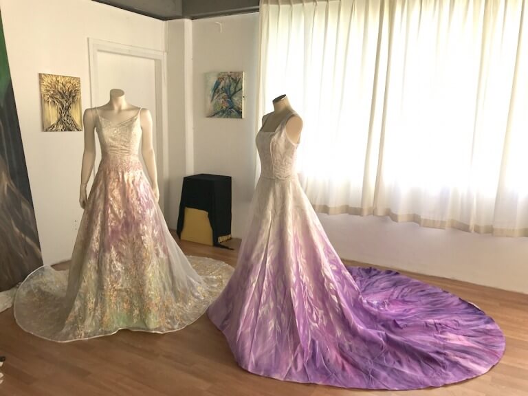 Guam Custom Design Painted Wedding Dresses