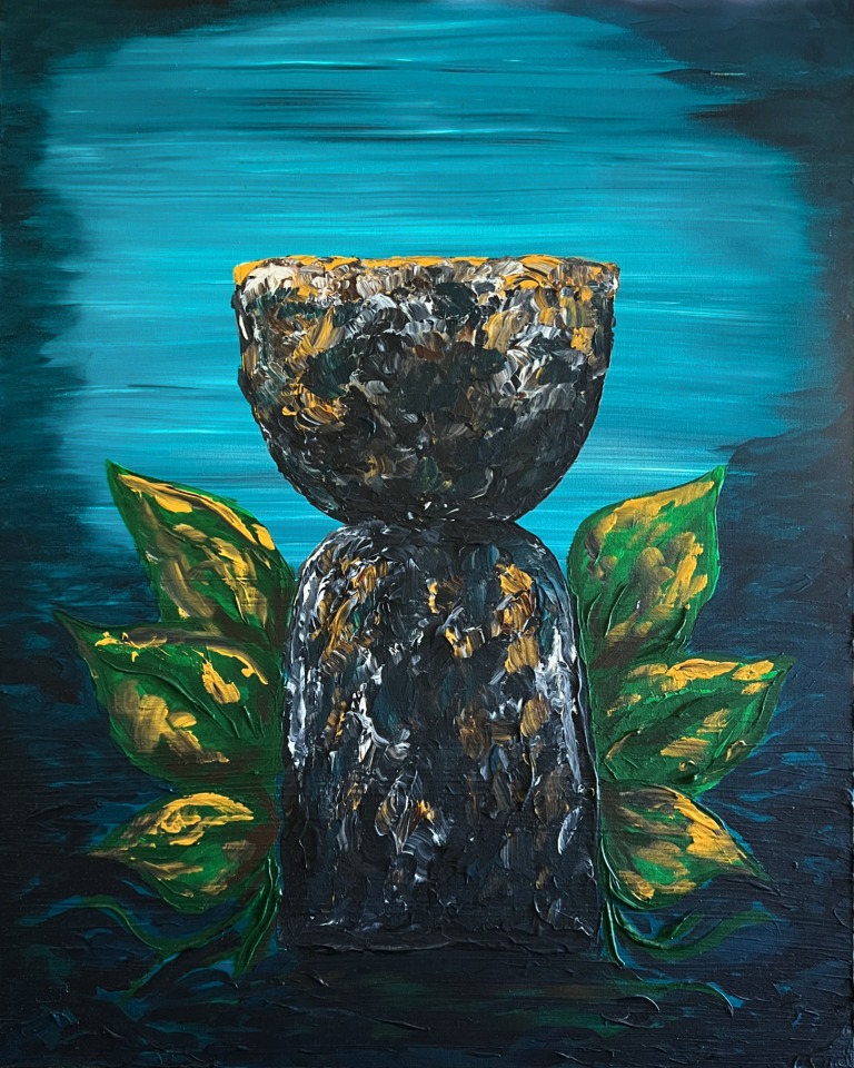 ocean latte, latte stone, Guam art, Guam painting, Guam art for sale, Michelle Pier, original art