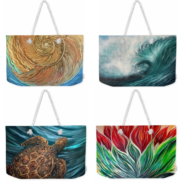 Beach Bags Guam Art by Michelle Pier