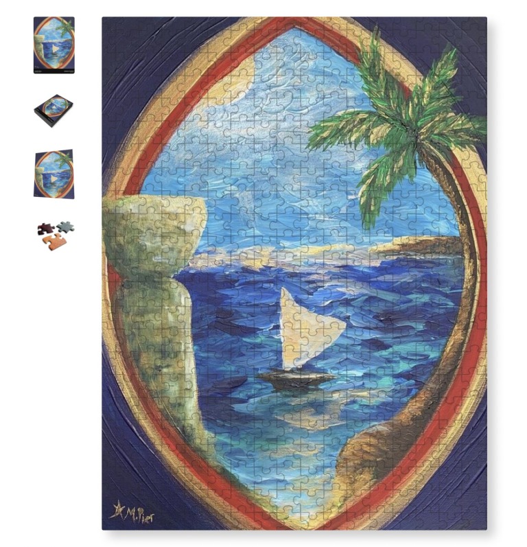 Jigsaw Puzzle Guam Art Guam Seal by Michelle Pier
