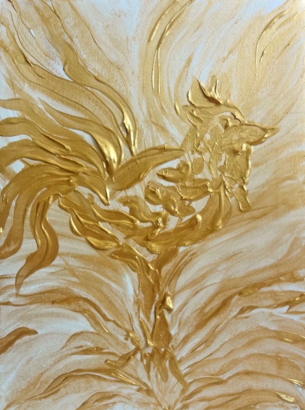 Abstract Golden Rooster