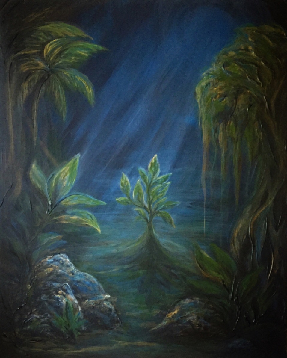 Commission Painting Process & Story of a Moonlit Jungle Scene