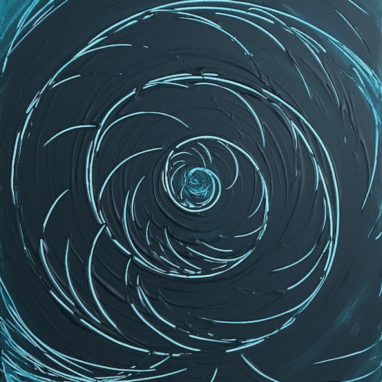 Abstract Teal Nautilus