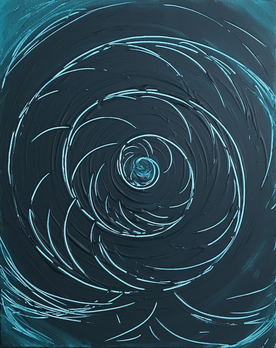 Abstract Teal Nautilus