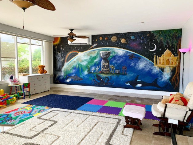 Playroom Earth Mural 1