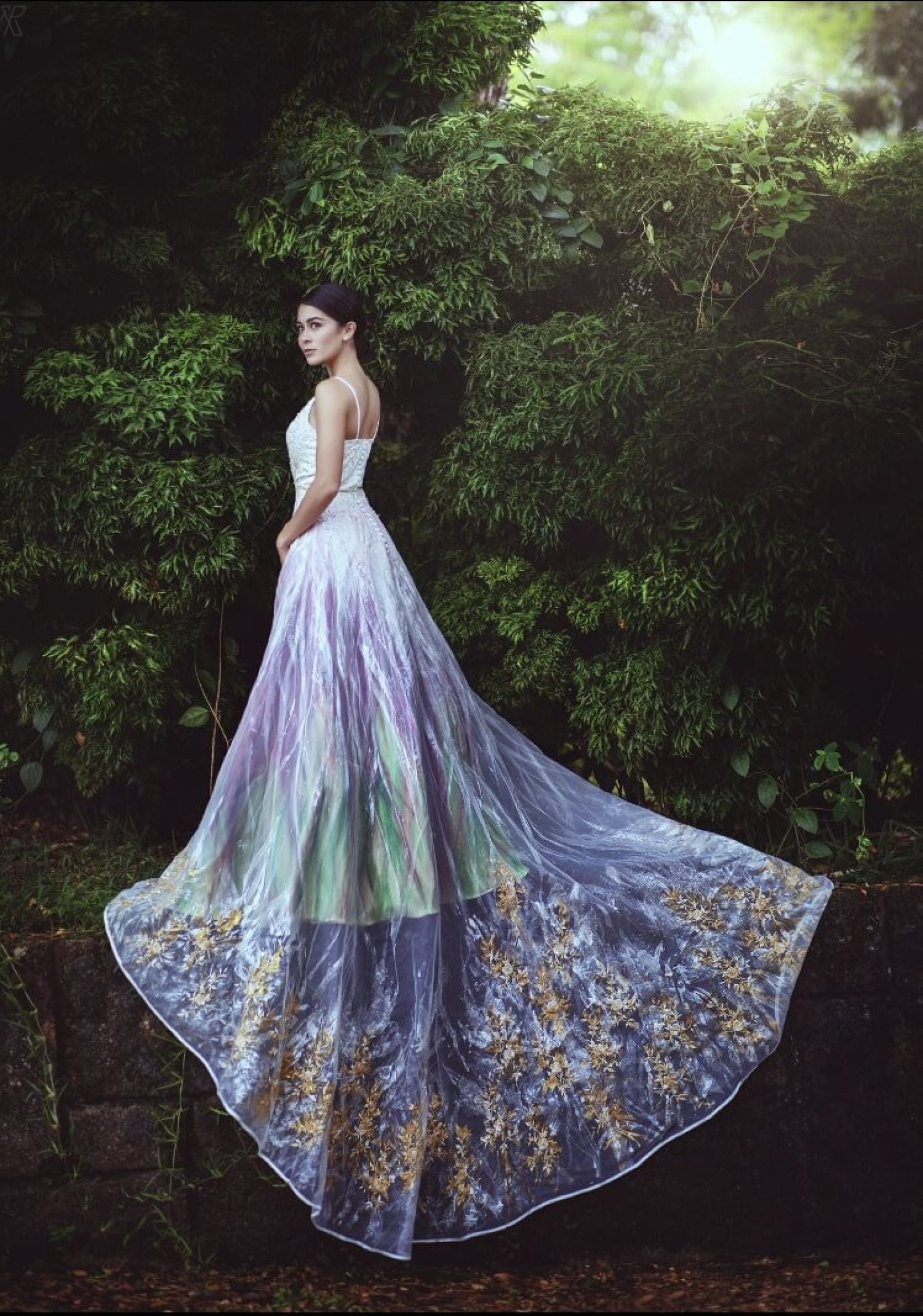 Midsummer Night’s Dream Painted Wedding Dress