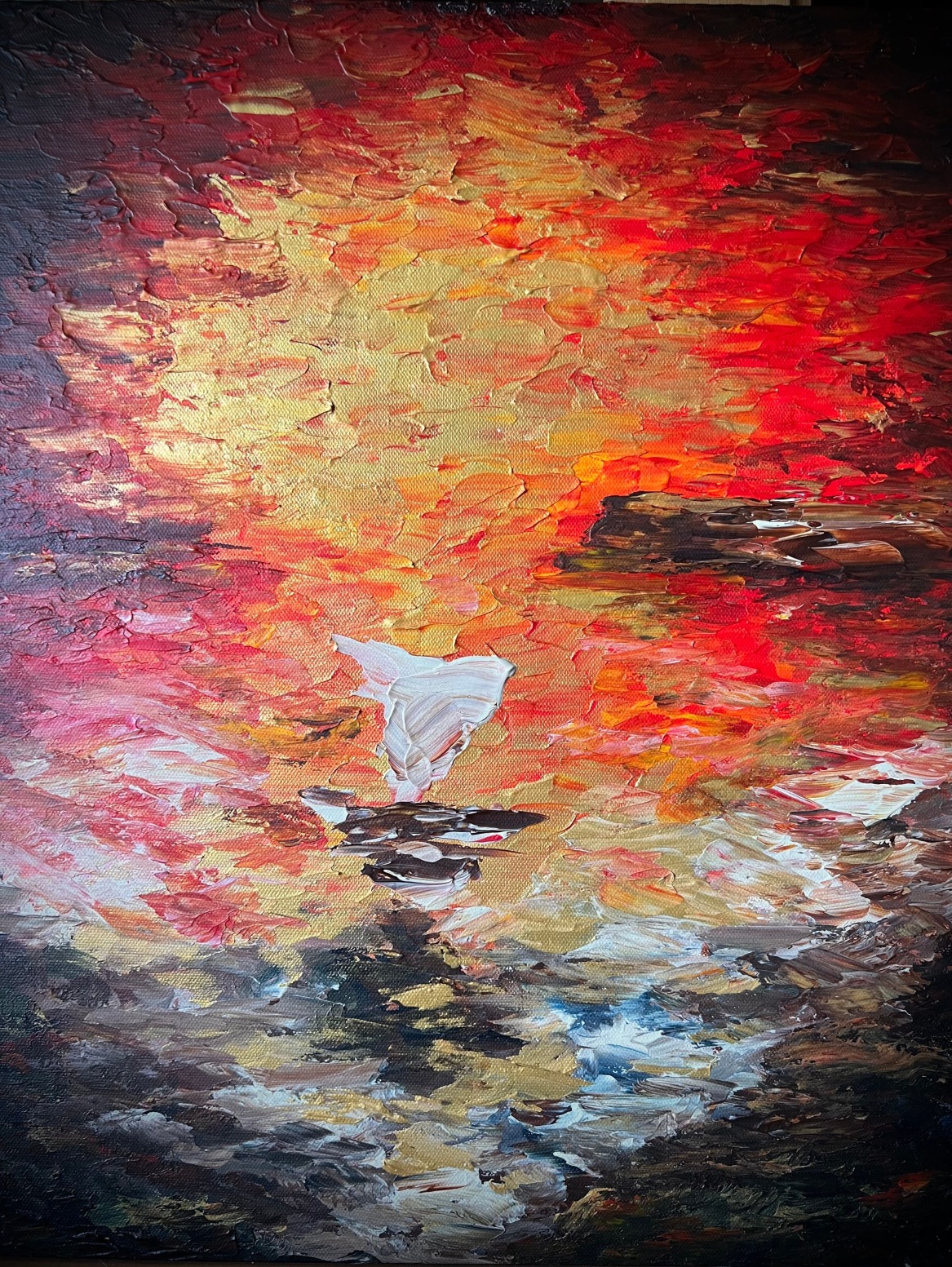 Guam art, Guam painting, Guam proa, flying proa, proa art, abstract art, Michelle Pier, creative indeed, original art, art for sale