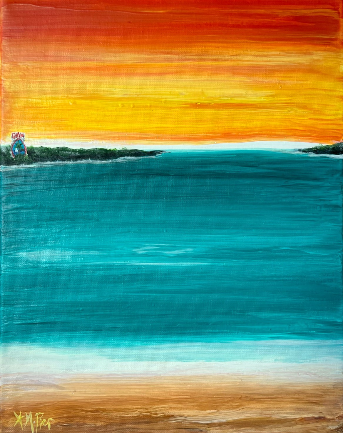 first beach, Ipan beach, Guam, Guam art, Guam painting, art for sale, Michelle Pier, creative indeed