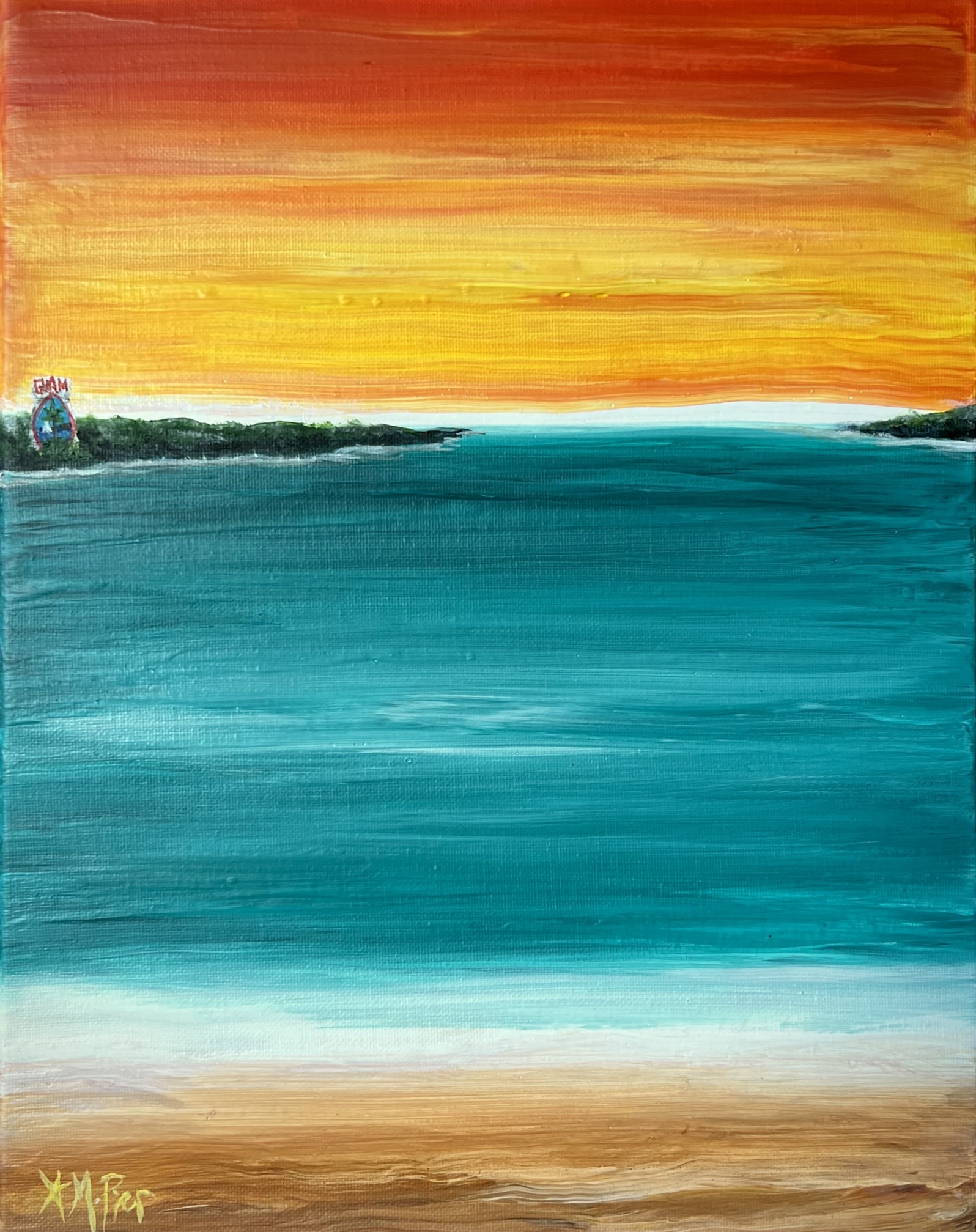 first beach, Ipan beach, Guam, Guam art, Guam painting, art for sale, Michelle Pier, creative indeed