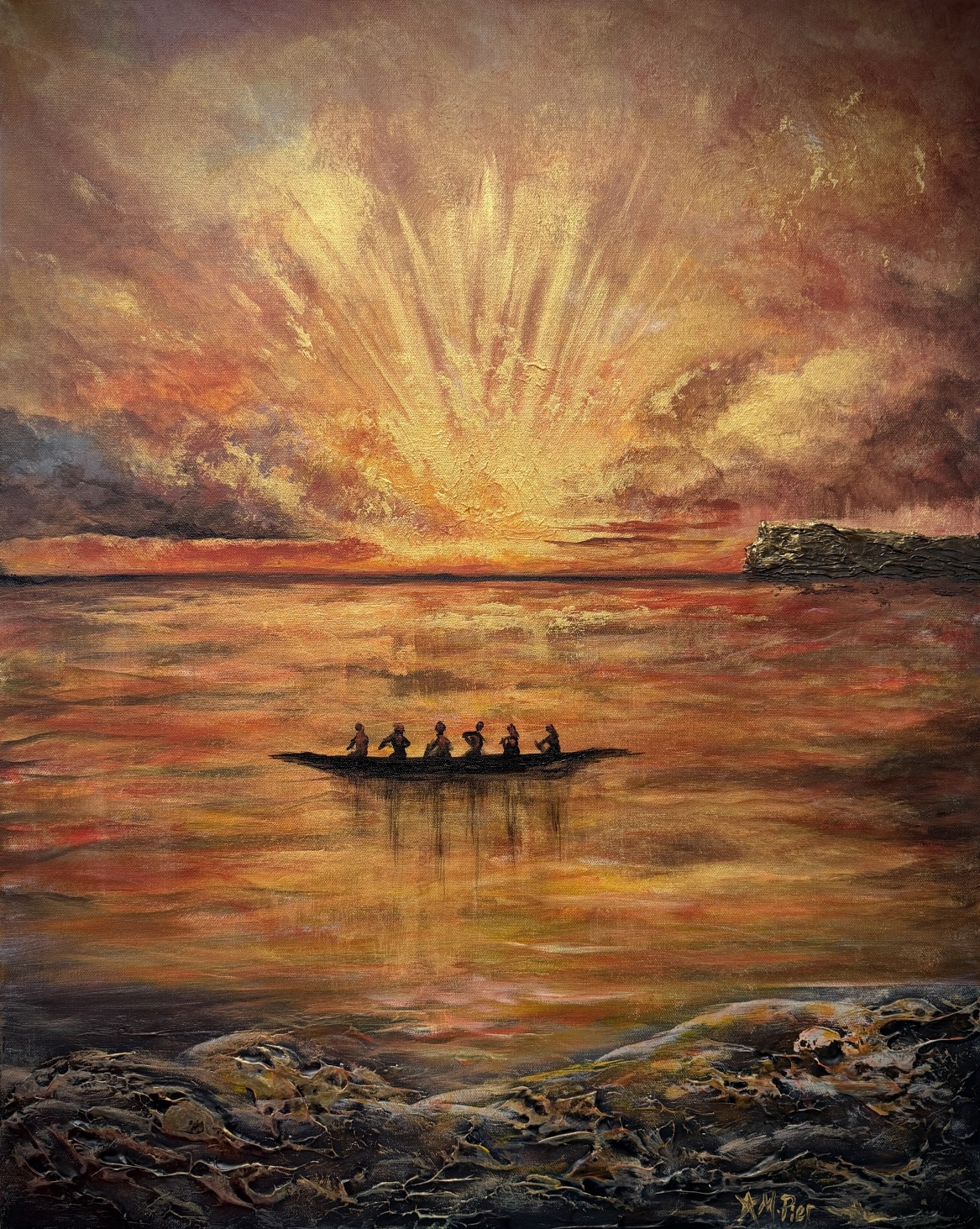 Golden Hour Paddlers -SOLD