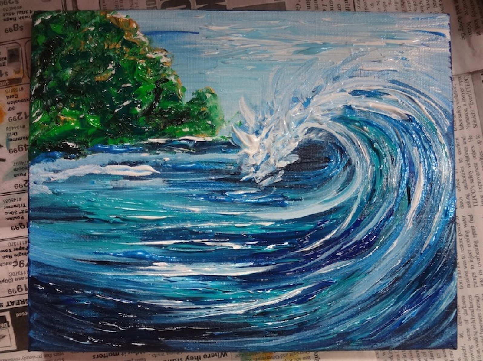 Making waves, in the world, on the canvas