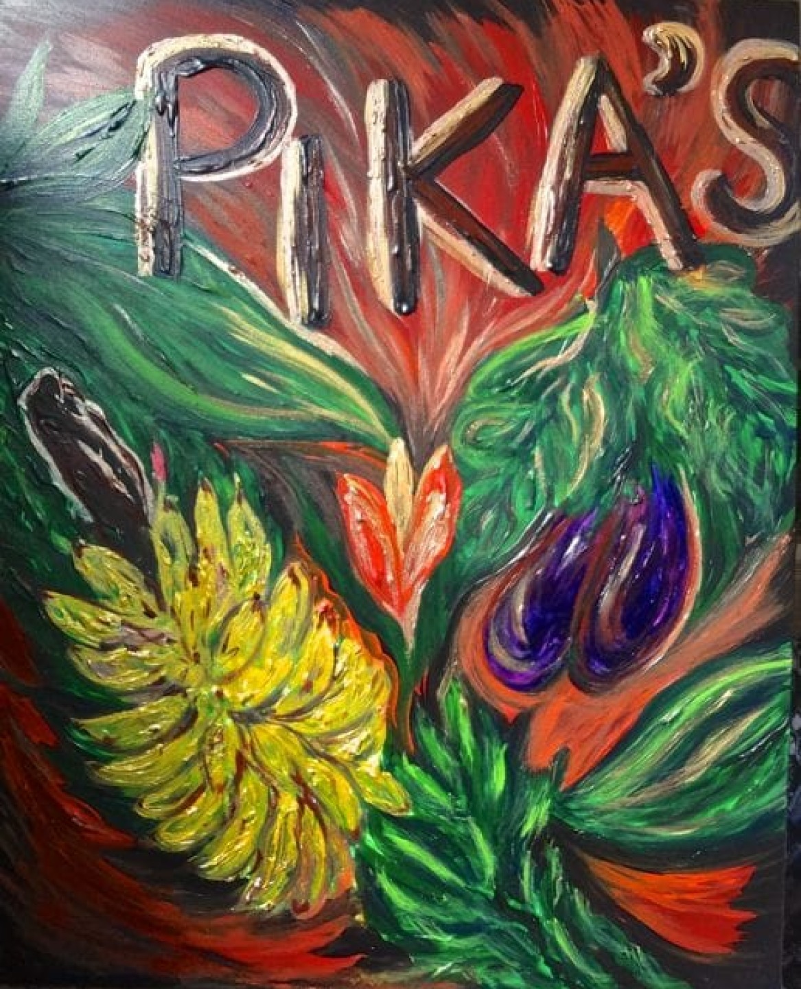 Token of appreciation painting for Pika’s Cafe as I close my exhibit