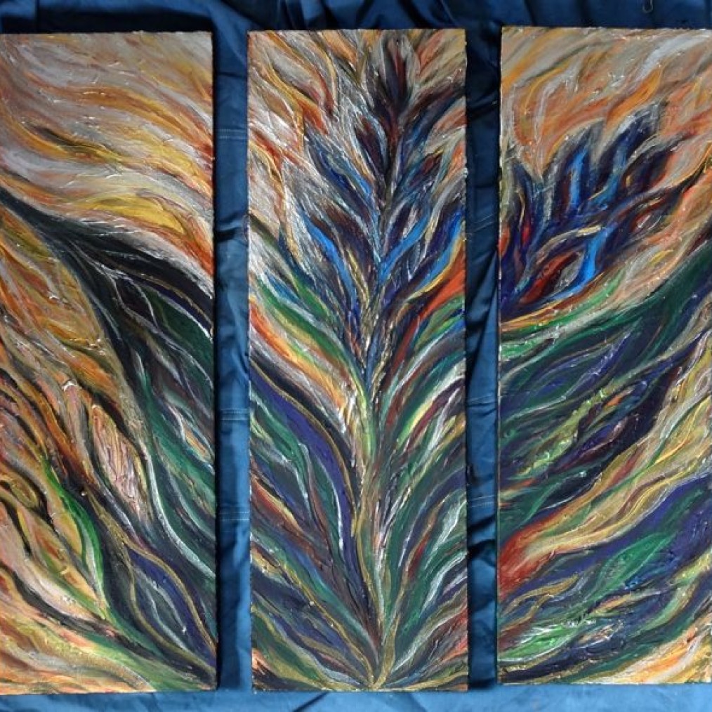 3-Panel Abstract Floral