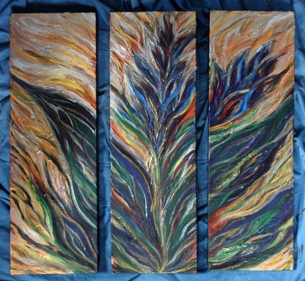 3-Panel Abstract Floral
