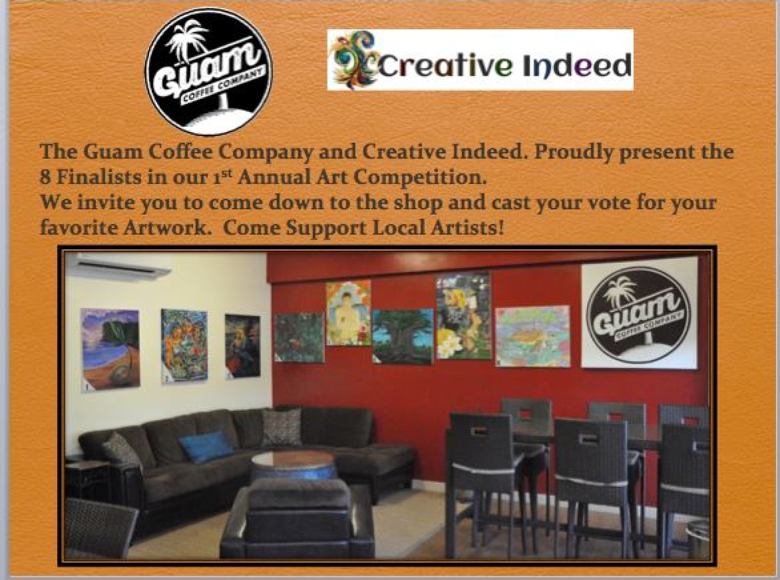 Vote for Your Favorite Artwork in the Local Art Competition by Guam Coffee & Creative Indeed