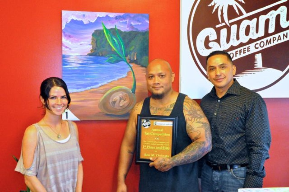 Ben Quinata wins 1st place in the Creative Indeed & Guam Coffee Art Competition