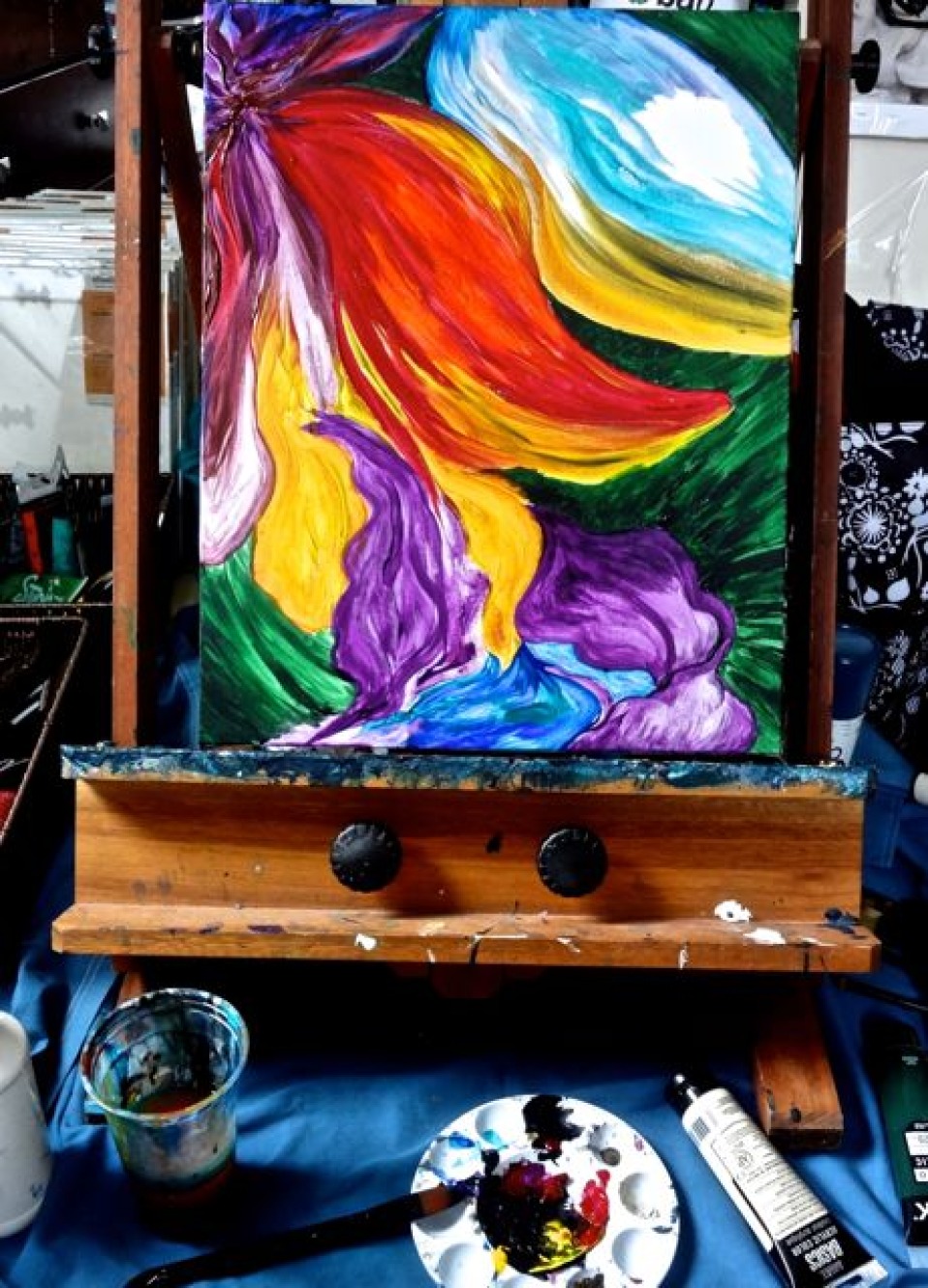 On the Easel ~ Something Colorful in the Making