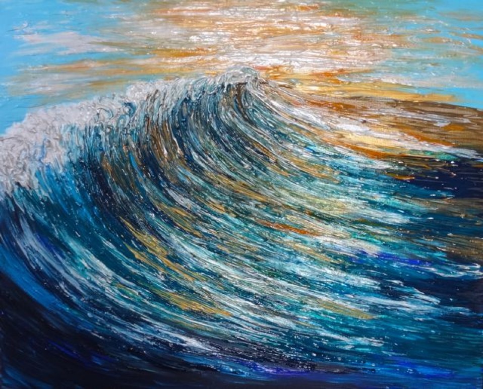 Creation Spotlight: Sunset Wave Painting Start to Finish