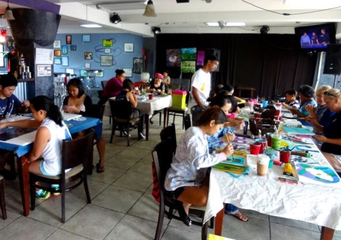 February Creative Session Draws a Full House to Guma’ Tasa for Painting Fun!